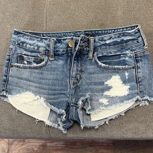 American Eagle Outfitters Ripped Blue Jean Shorts